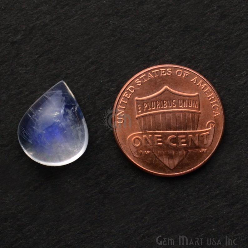 Rainbow Moonstone Blue Flash Cabochon 12x14mm Pears June Birthstone Loose gemstones - GemMartUSA