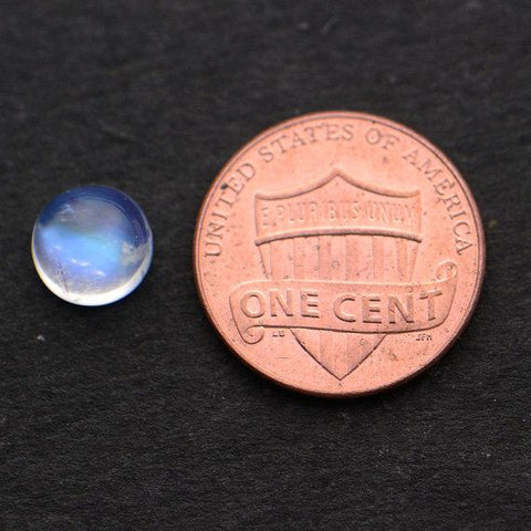 2pc Lot Natural Rainbow Moonstone Blue Flash Cabochon AAA Quality 9mm Loose Gemstone - GemMartUSA
