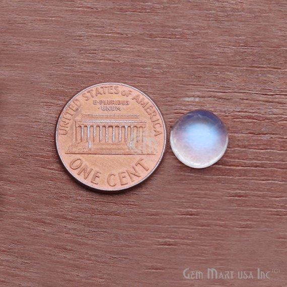Rainbow Moonstone Cabochon, 5mm Round Rainbow Moonstone, June Birthstone, White Rainbow Loose Gemstone (RM-60061) - GemMartUSA
