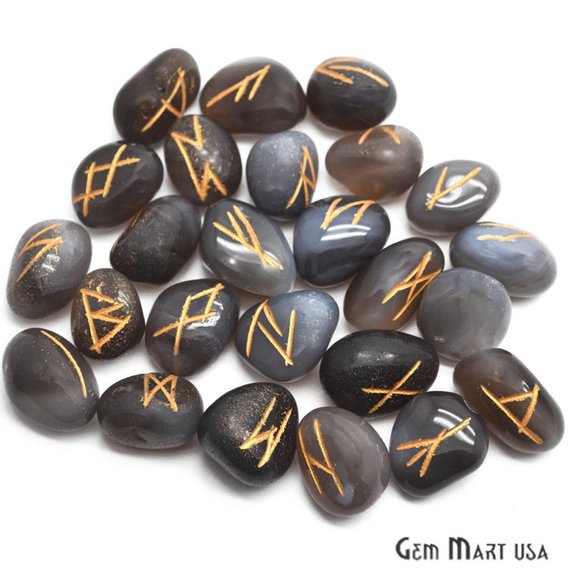 Rune Stones, Spiritual Stones, Futhark Reiki, Rune Stone Symbols, Gemstones - GemMartUSA