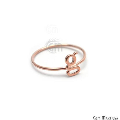 Initial Alphabet Letter Wedding Band Ring - Ring Size 7US (GP7-SP7-RP7) - GemMartUSA