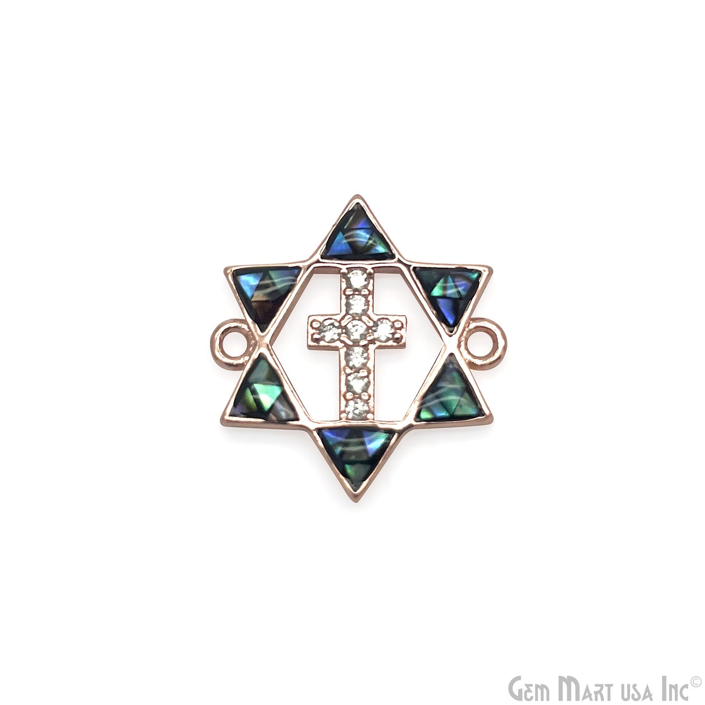 Cross Star of David Pendant Cubic Zircon 20mm Charm Pendant