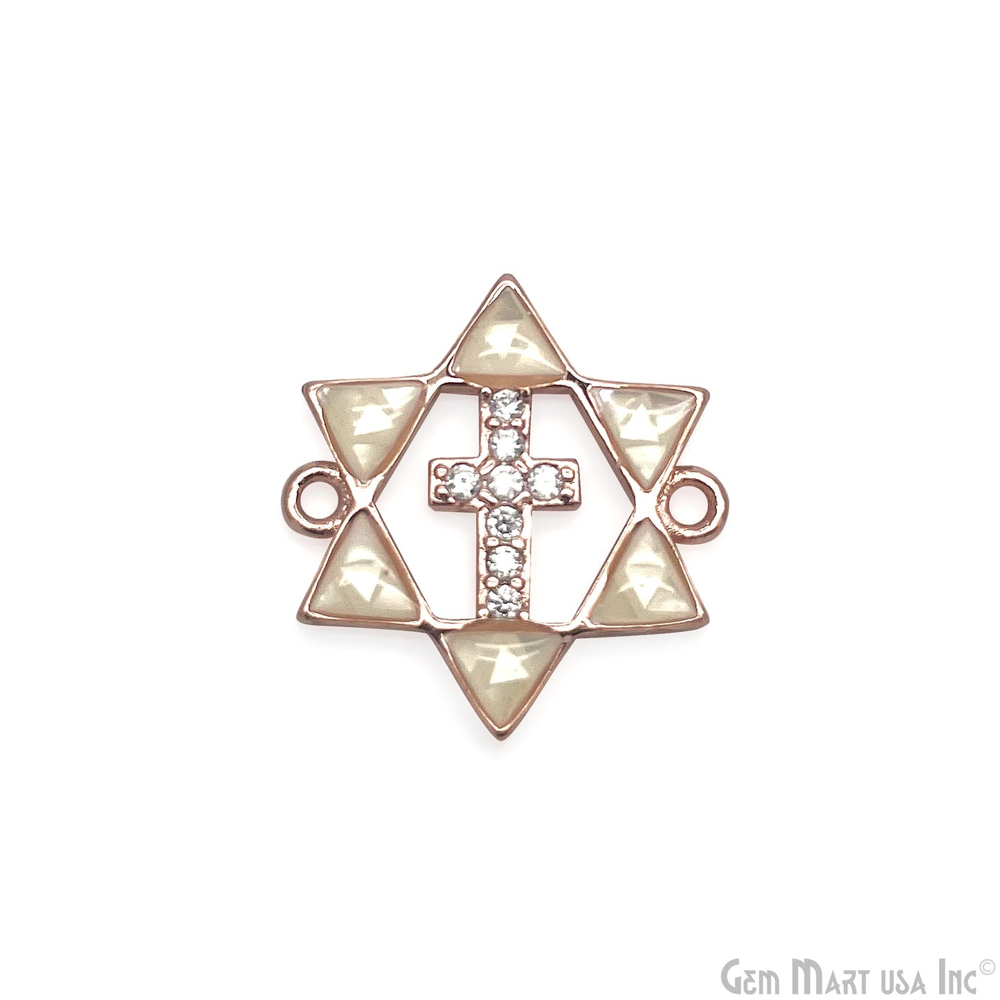 Cross Star of David Pendant Cubic Zircon 20mm Charm Pendant