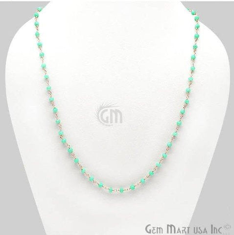Round Faceted Beads Wire Wrapped Necklace Chain
