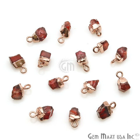 Rough Gemstone 11x6mm Free Form Rose Gold Electroplated Single Bail Gemstone Connector