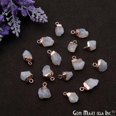 Rainbow Moonstone 18x11mm Single Bail Rose Gold Electroplated Gemstone Connector