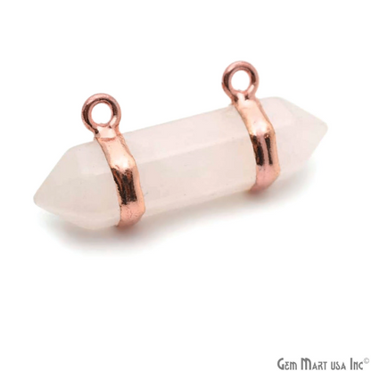 Rose Quartz Double Terminated Rose Gold Plated Point Pendant