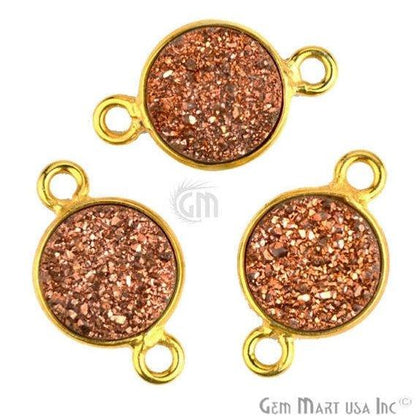 Titanium Druzy 8mm Round Bezel Connector (Pick Color, Bail, Plating) - GemMartUSA