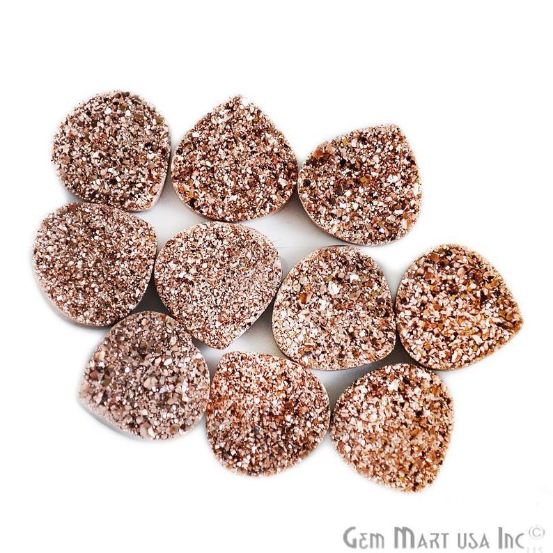 Plain Druzy 14mm Heart Shape Loose Cabochon (Pick Your Color) - GemMartUSA