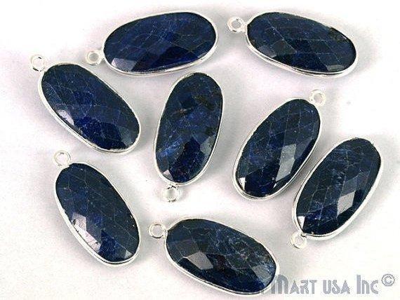 Oval 10x20mm Silver Bezel Single Bail Gemstone Connector