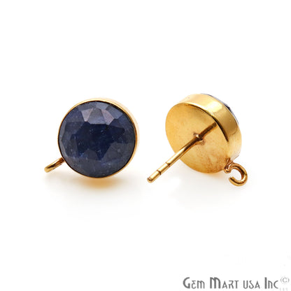 DIY Round 10mm Gold Bail Gemstone stud Earring