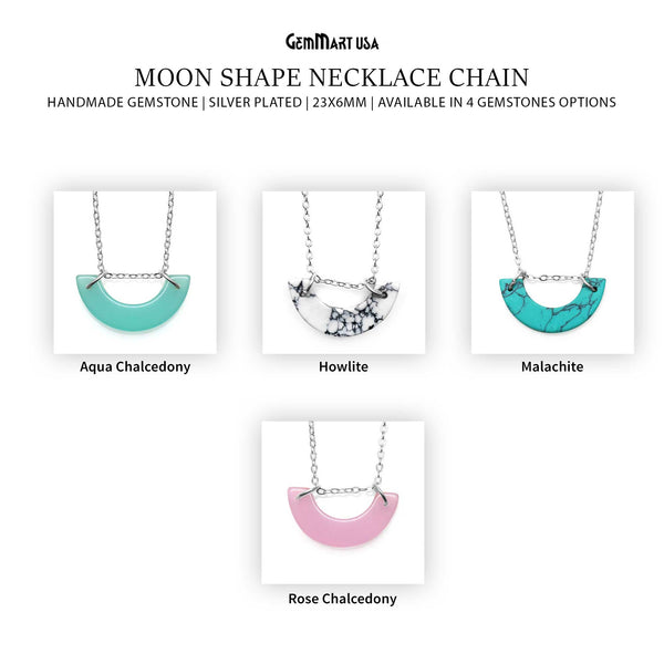Moon Shape 23x6mm Silver...