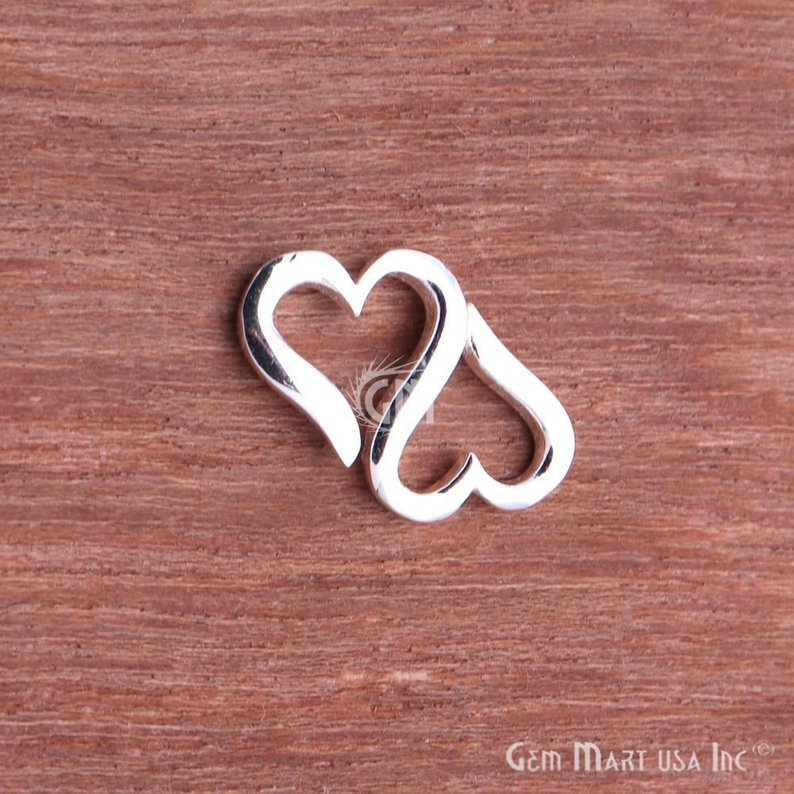 Heart Shape Finding Jewelry Charm (Pick Your Plating) - GemMartUSA