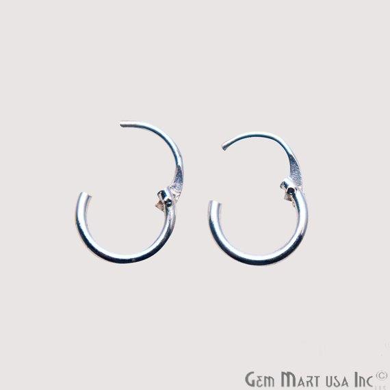 Round Shape Loop Hoop Finding Earrings (Pick your Metal, Size) (90016-1) - GemMartUSA