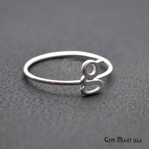 Initial Alphabet Letter Wedding Band Ring - Ring Size 7US (GP7-SP7-RP7) - GemMartUSA