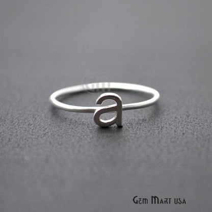 Initial Alphabet Letter Wedding Band Ring - Ring Size 7US (GP7-SP7-RP7) - GemMartUSA