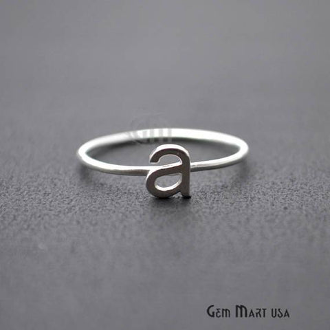 Initial Alphabet Letter Wedding Band Ring - Ring Size 7US (GP7-SP7-RP7) - GemMartUSA