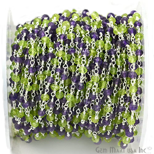 Amethyst With Peridot 3-3.5mm...