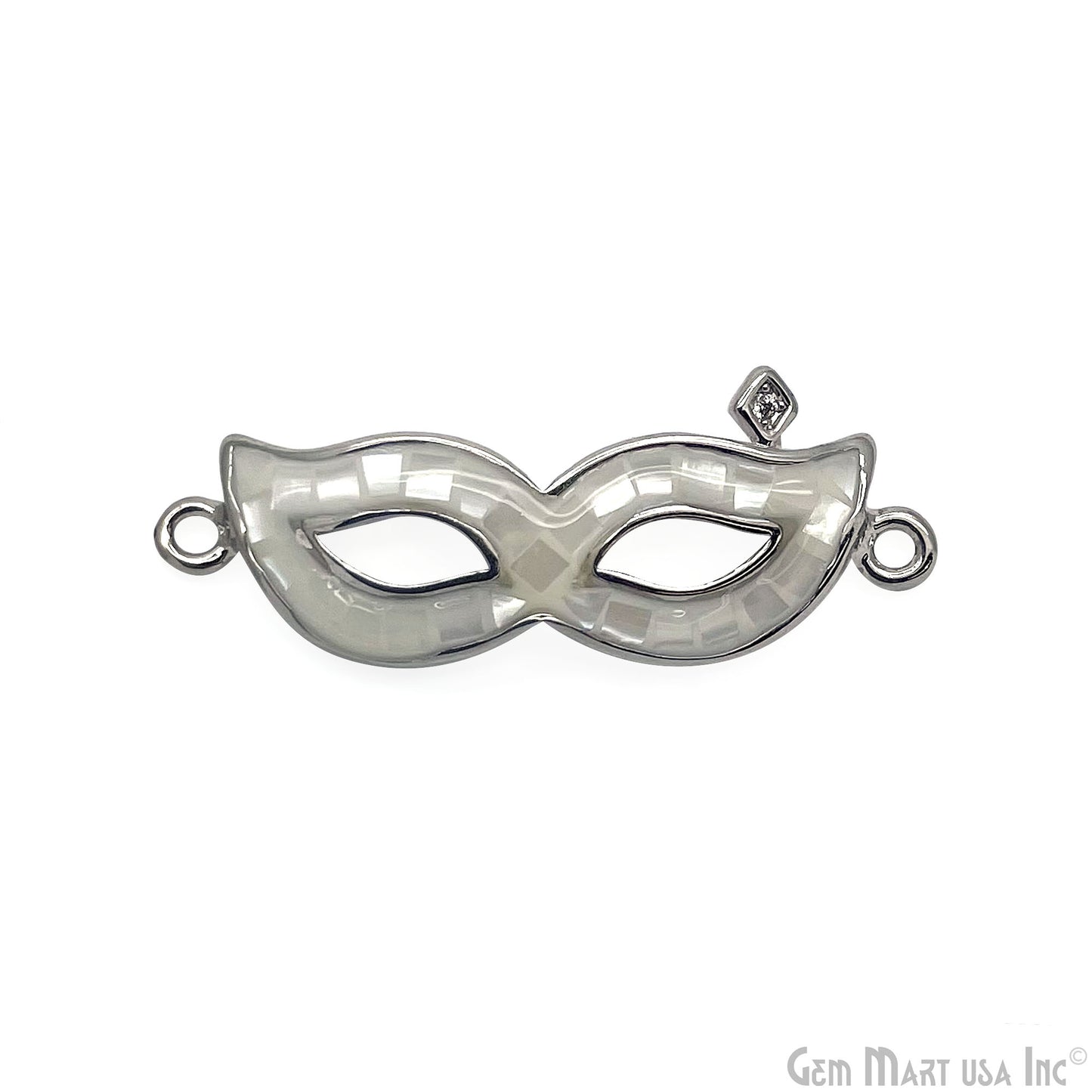 Masquerade Mask Charm Pendant, 28x10mm Mardi Gras Mask Charm