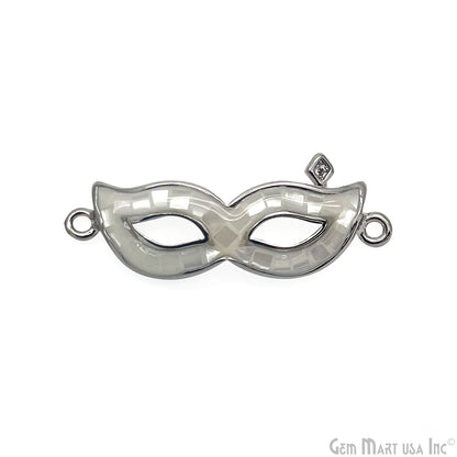 Masquerade Mask Charm Pendant, 28x10mm Mardi Gras Mask Charm