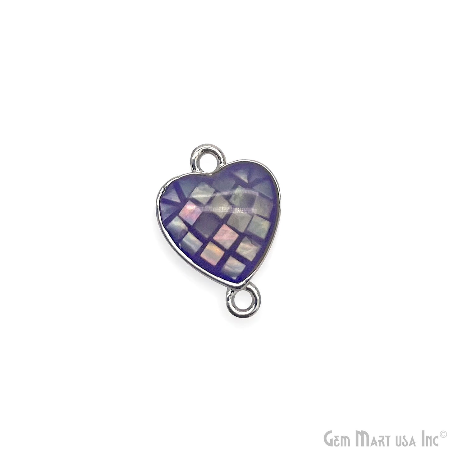 Shell Charm Heart 14x10mm Double Bail Bracelet Charm Pendant