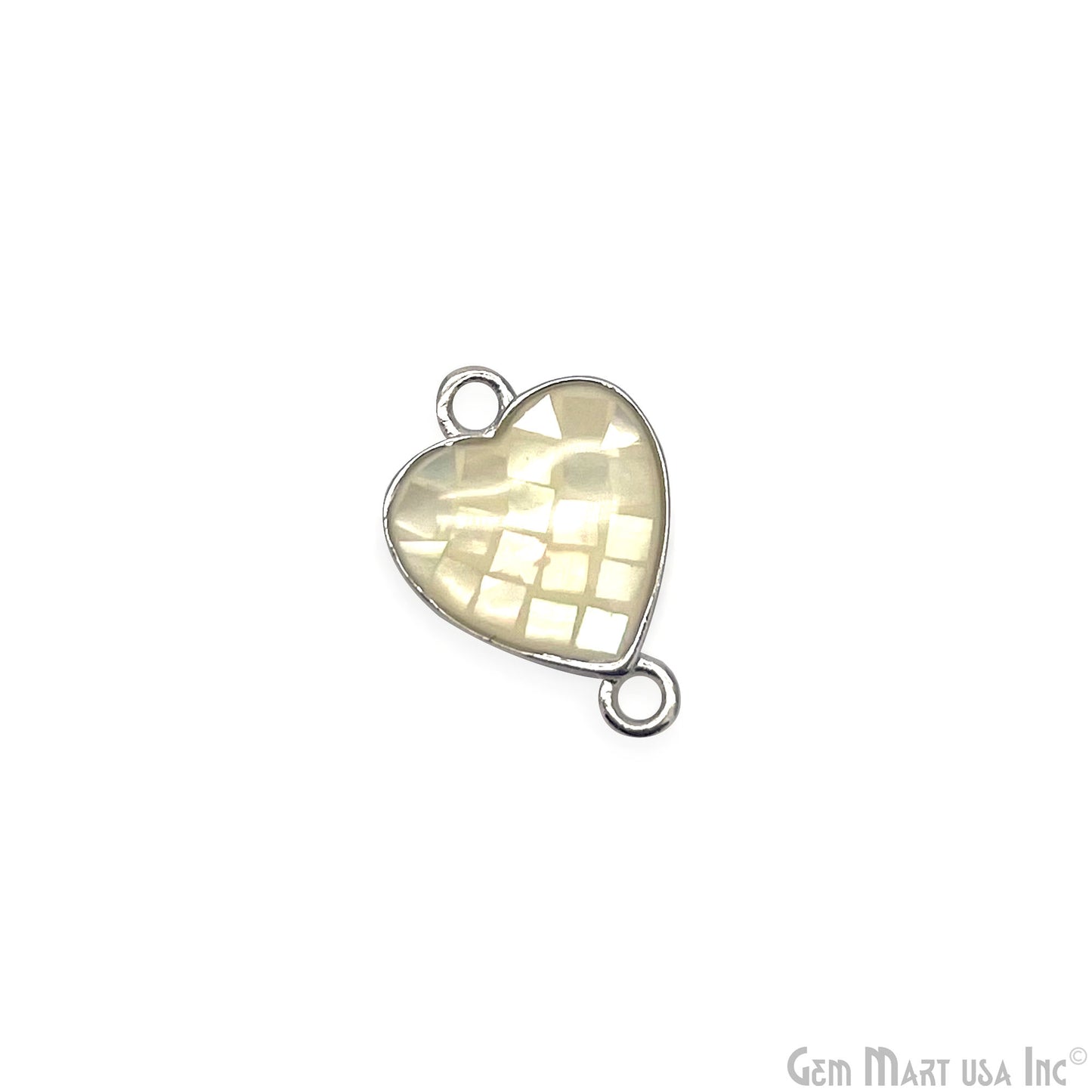 Shell Charm Heart 14x10mm Double Bail Bracelet Charm Pendant