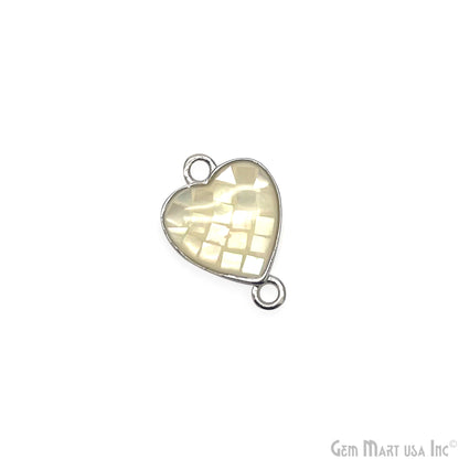 Shell Charm Heart 14x10mm Double Bail Bracelet Charm Pendant