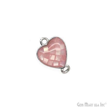 Shell Charm Heart 14x10mm Double Bail Bracelet Charm Pendant