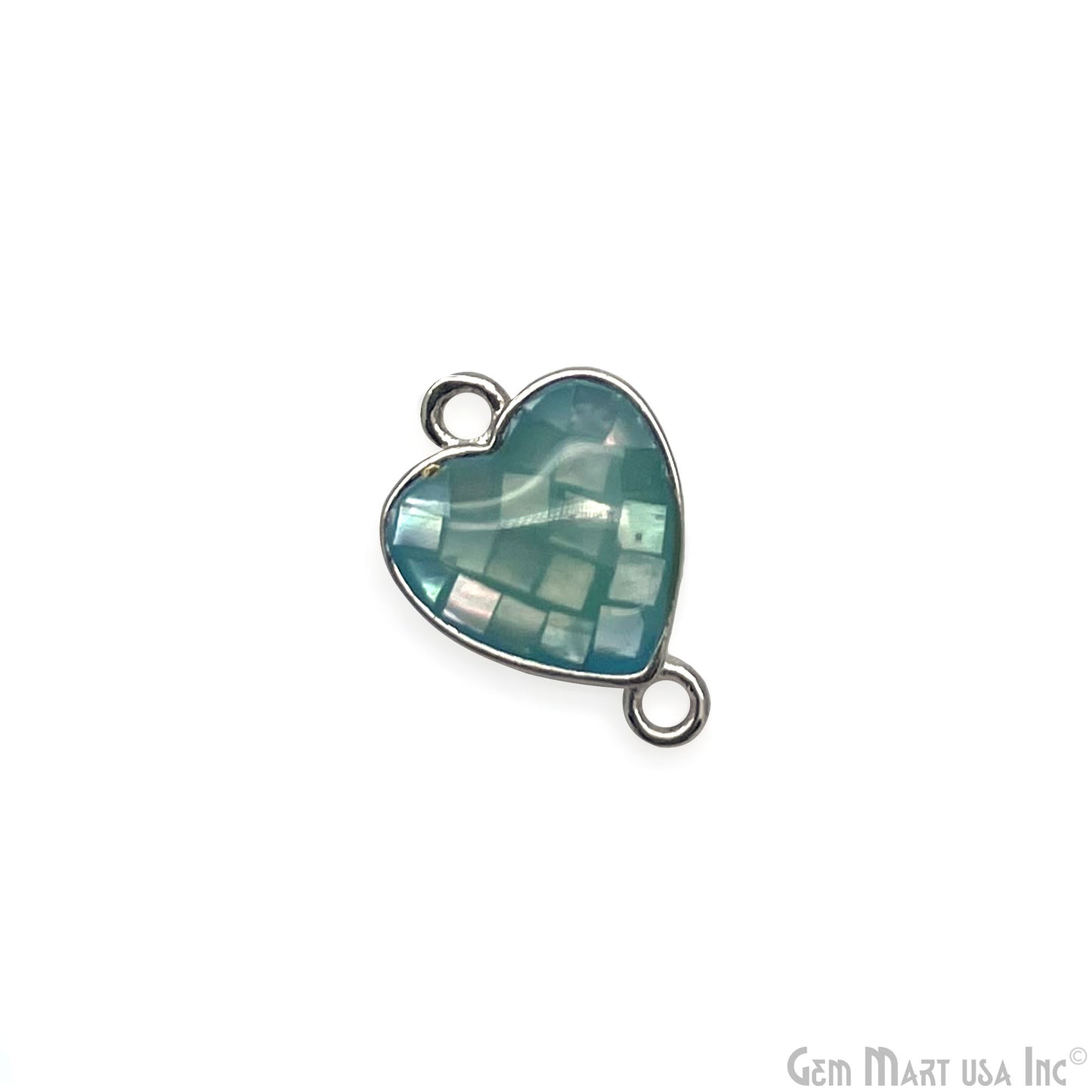 Shell Charm Heart 14x10mm Double Bail Bracelet Charm Pendant