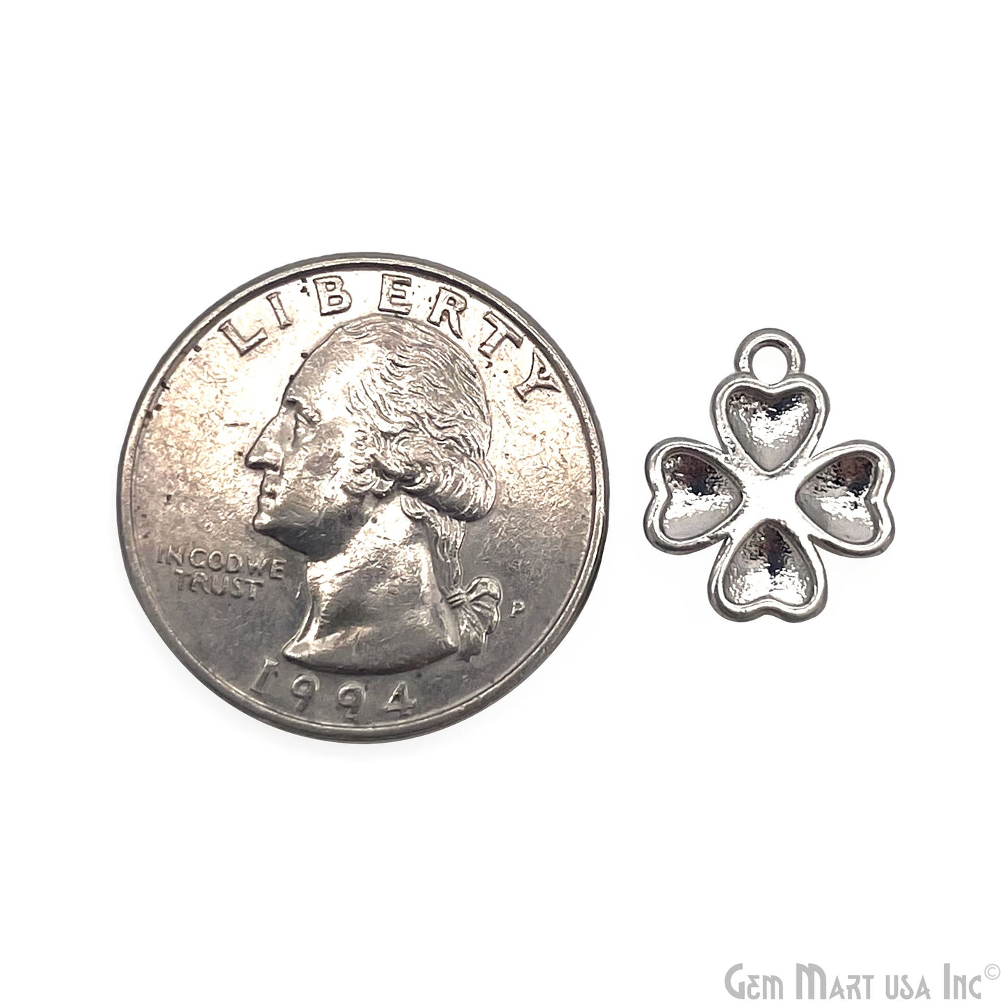 Clover shape Charm Shell 14x12mm Single Bail Connector