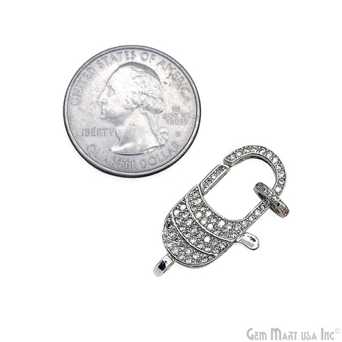 CZ Lobster Clasp CZ Clear Micro Pave Lobster Claw Clasp