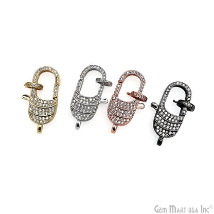 CZ Lobster Clasp CZ Clear Micro Pave Lobster Claw Clasp