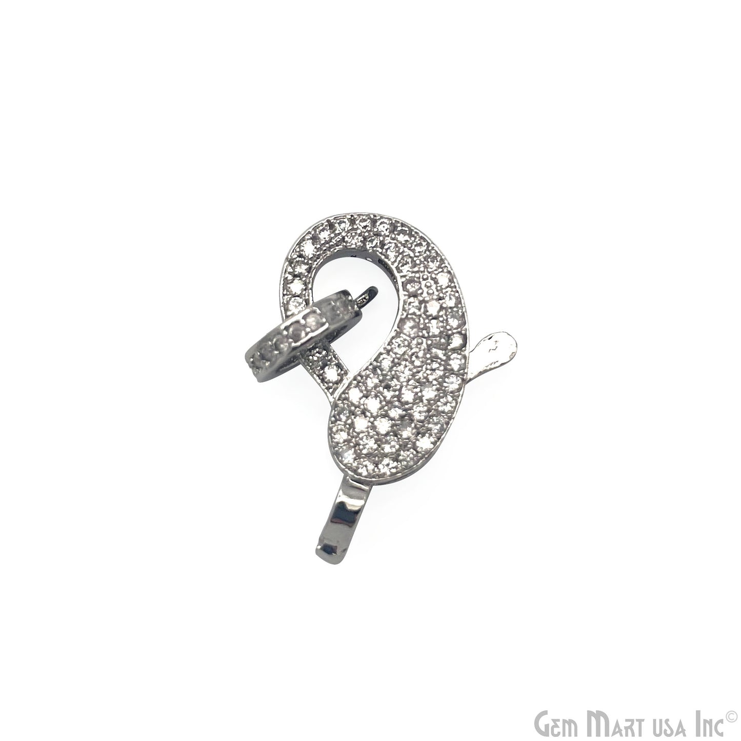 CZ Lobster Clasp 18x12mm CZ Clear Micro Pave Lobster Claw Clasp