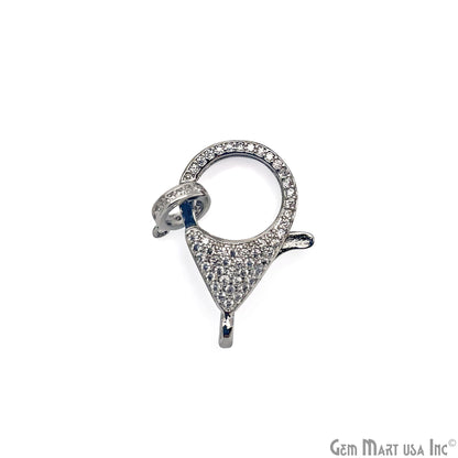 CZ Lobster Clasp 18x14mm CZ Clear Micro Pave Lobster Claw Clasp