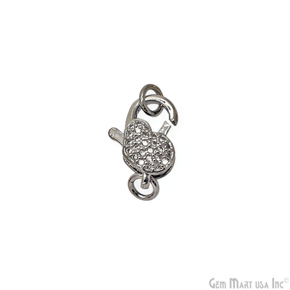 CZ Lobster Clasp 15x10mm CZ Clear Micro Pave Lobster Claw Clasp