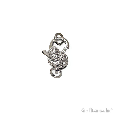CZ Lobster Clasp 15x10mm CZ Clear Micro Pave Lobster Claw Clasp