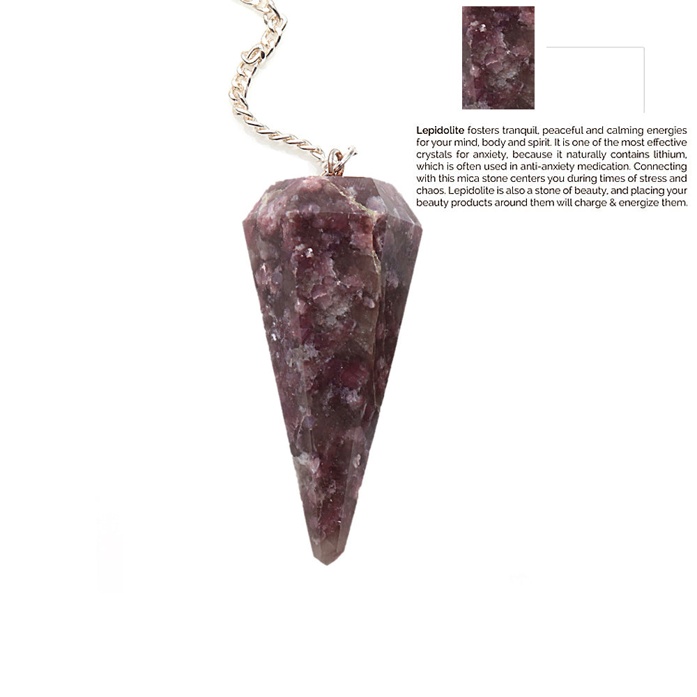 Healing Dowsing Pendulum Pendant & Silver Plated Chain (Pick  Your Gemstone) - GemMartUSA