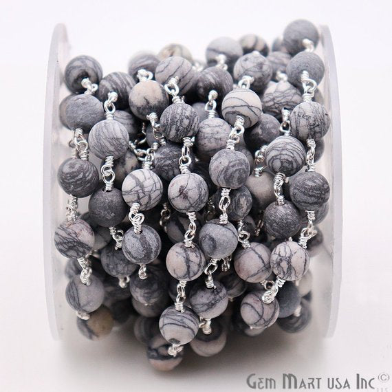 Dendorite Opal Frosted Silver...