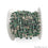 Emerald Faceted 4-5mm Silver Wire Wrapped Beads Rosary Chain