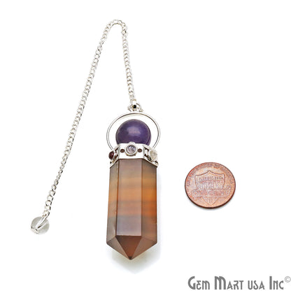 Gemstone Pencil Point Pendulum Pendant 49x15MM (Pick Your Gemstone) - GemMartUSA