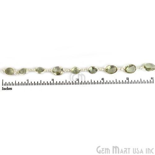 Green Amethyst 10mm Silver Plated Continuous Connector Chain