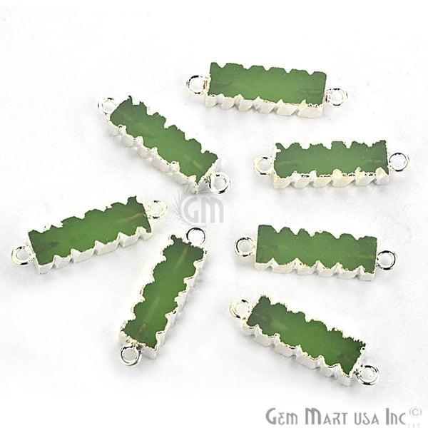 Green Chalcedony 32x9mm Double...