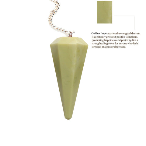 Healing Dowsing Pendulum Pendant & Silver Plated Chain (Pick  Your Gemstone) - GemMartUSA