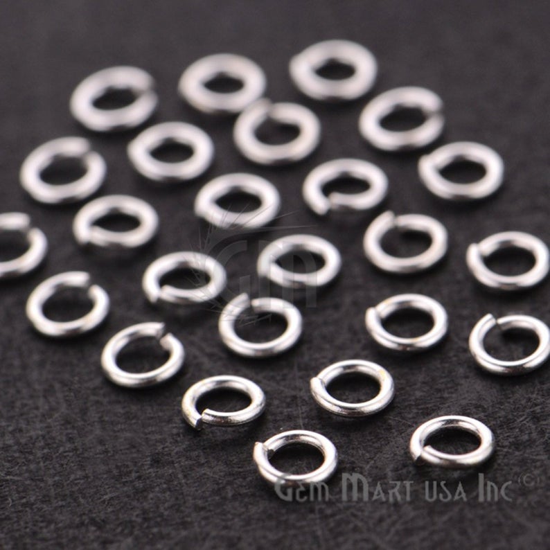 10pc Lot Open Jump Rings 4mm Silver Plated Finding Jewelry Charm - GemMartUSA