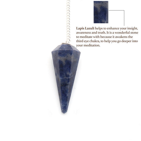 Healing Dowsing Pendulum Pendant & Silver Plated Chain (Pick  Your Gemstone) - GemMartUSA