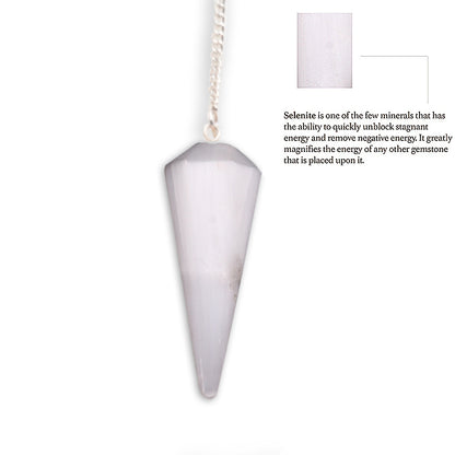 Healing Dowsing Pendulum Pendant & Silver Plated Chain (Pick  Your Gemstone) - GemMartUSA