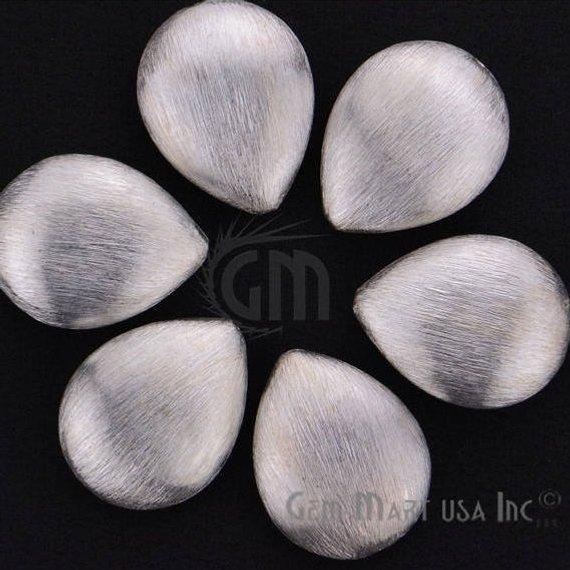 1 Piece Of 26x20mm Pears Shape Silver Plated Large Spacer Beads for Earrings, Necklace & Jewelry Making (SPPS-18018) - GemMartUSA