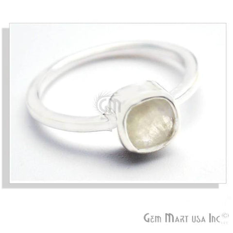 Silver Plated Cushion Shape Single Gemstone Solitaire Ring (Pick your stone and size) (SP-12008) - GemMartUSA