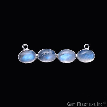 DIY Rainbow Moonstone 40x11mm Silver Plated Chandelier Finding Component - GemMartUSA