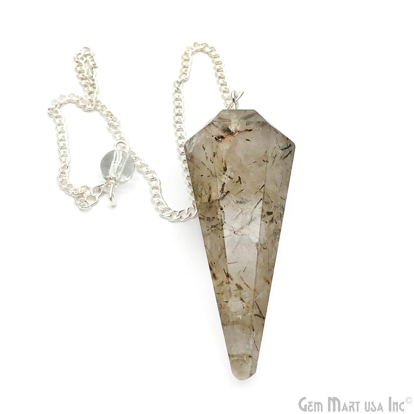 Healing Dowsing Pendulum Pendant & Silver Plated Chain (Pick  Your Gemstone)